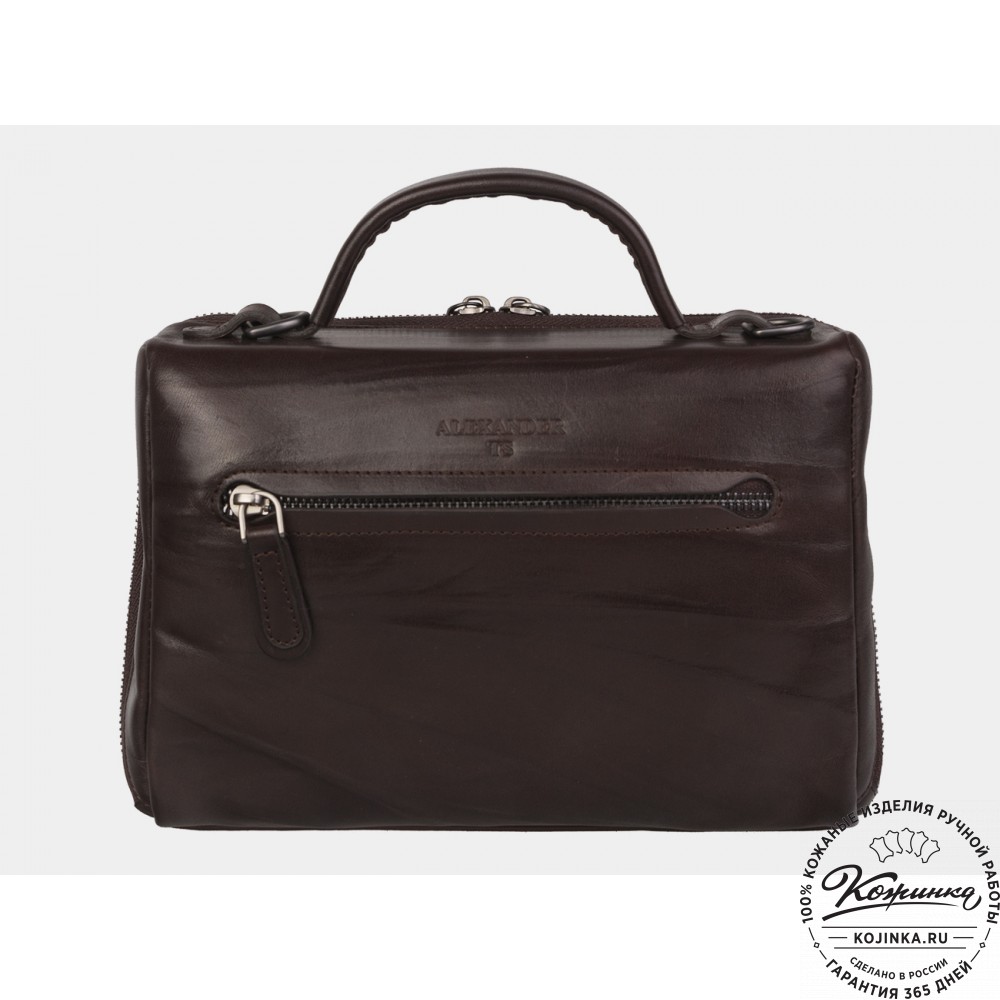 Женская кожаная сумка "Крис" (коричневая)